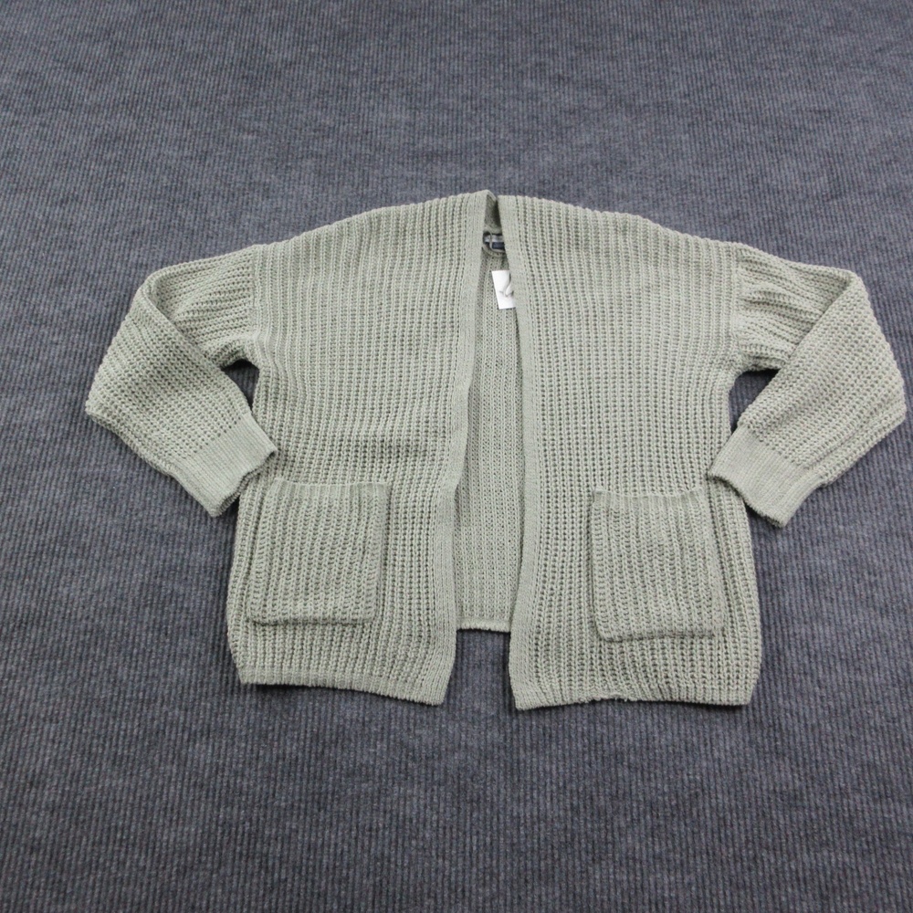 American Eagle Sweater Womens M Green Cardigan Open Front Pockets Oversized NWT
